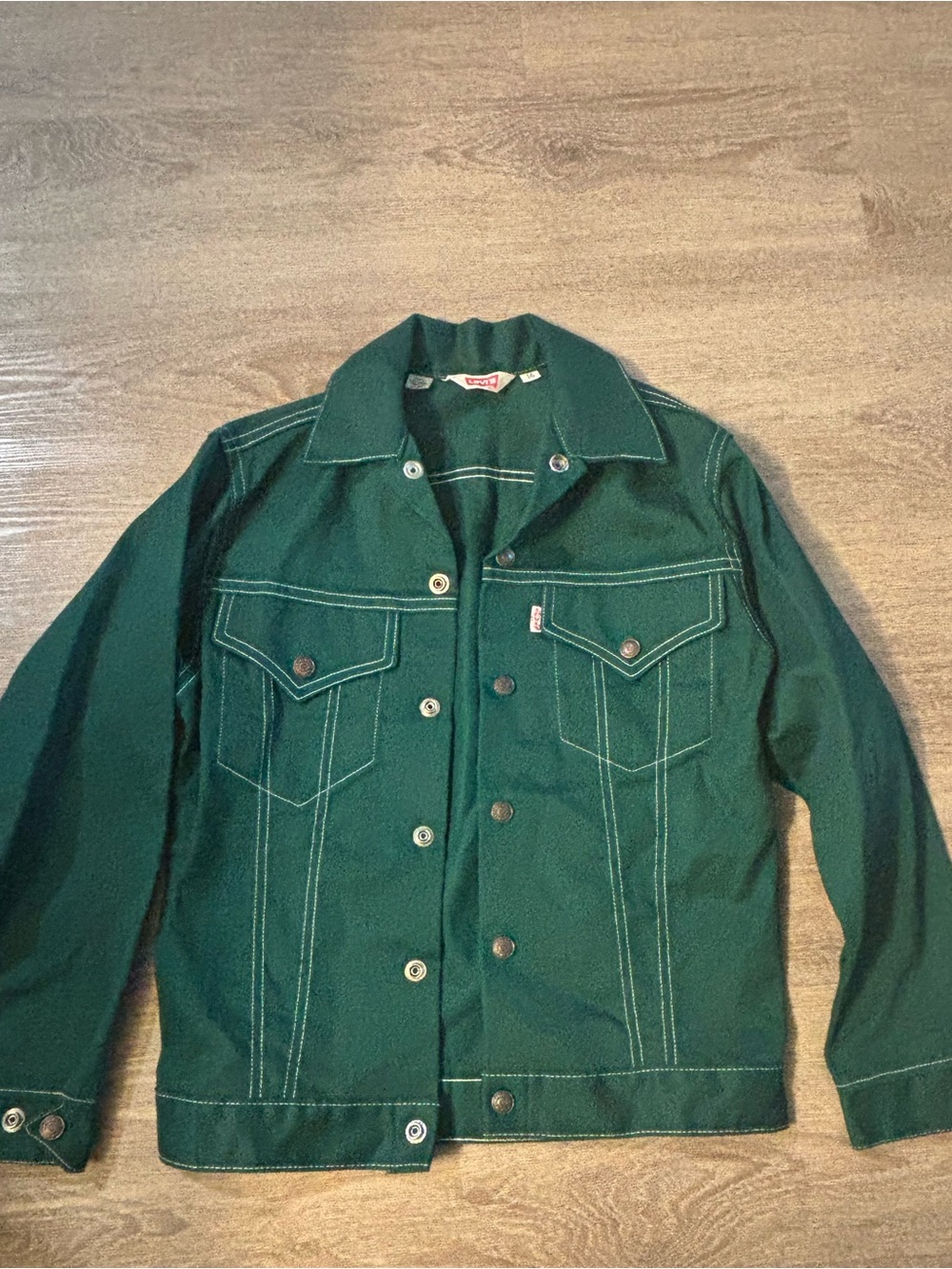 Levi's Forest Green Contrast-Stitch Trucker Jacket